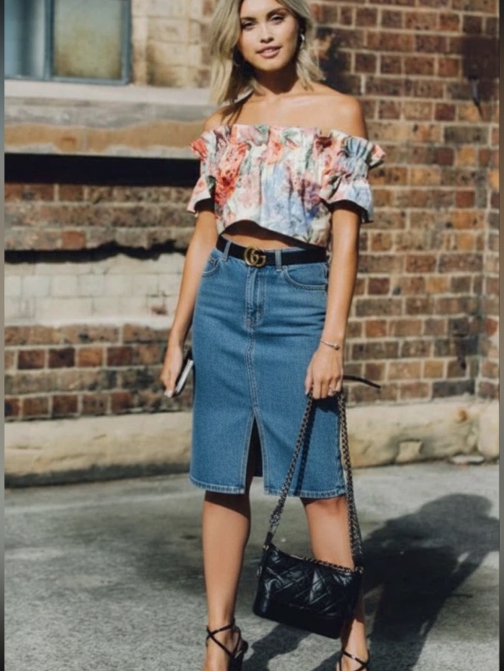 Vintage Dark Blue Denim Pencil Skirt • Size 29